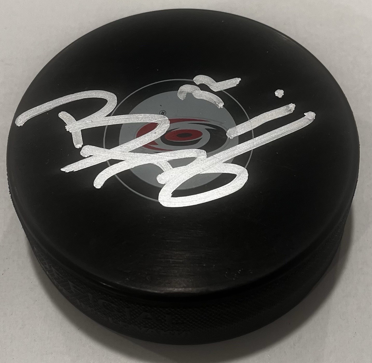 BRANDON BUSSI SIGNED CAROLINA HURRICANES HOCKEY PUCK W/ CASE COA