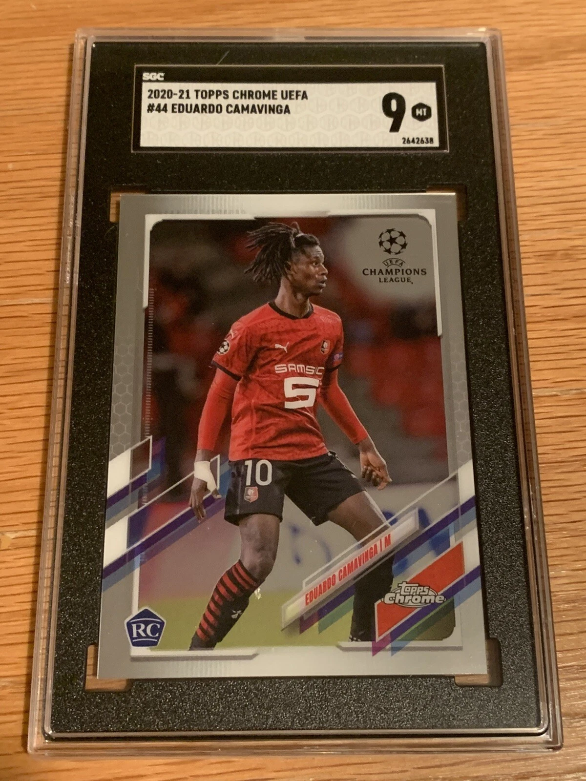 2020-21 Topps Chrome UEFA Eduardo Camavinga #44 RC SGC 9