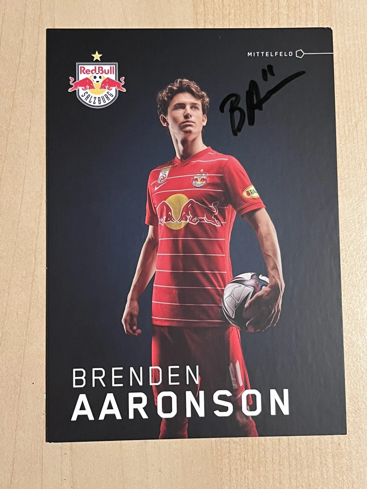 BRENDEN AARONSON SIGNED PLAYER CARD AUTOGRAPHED AUTHENTIC LEIPZIG USA SOCCER COA
