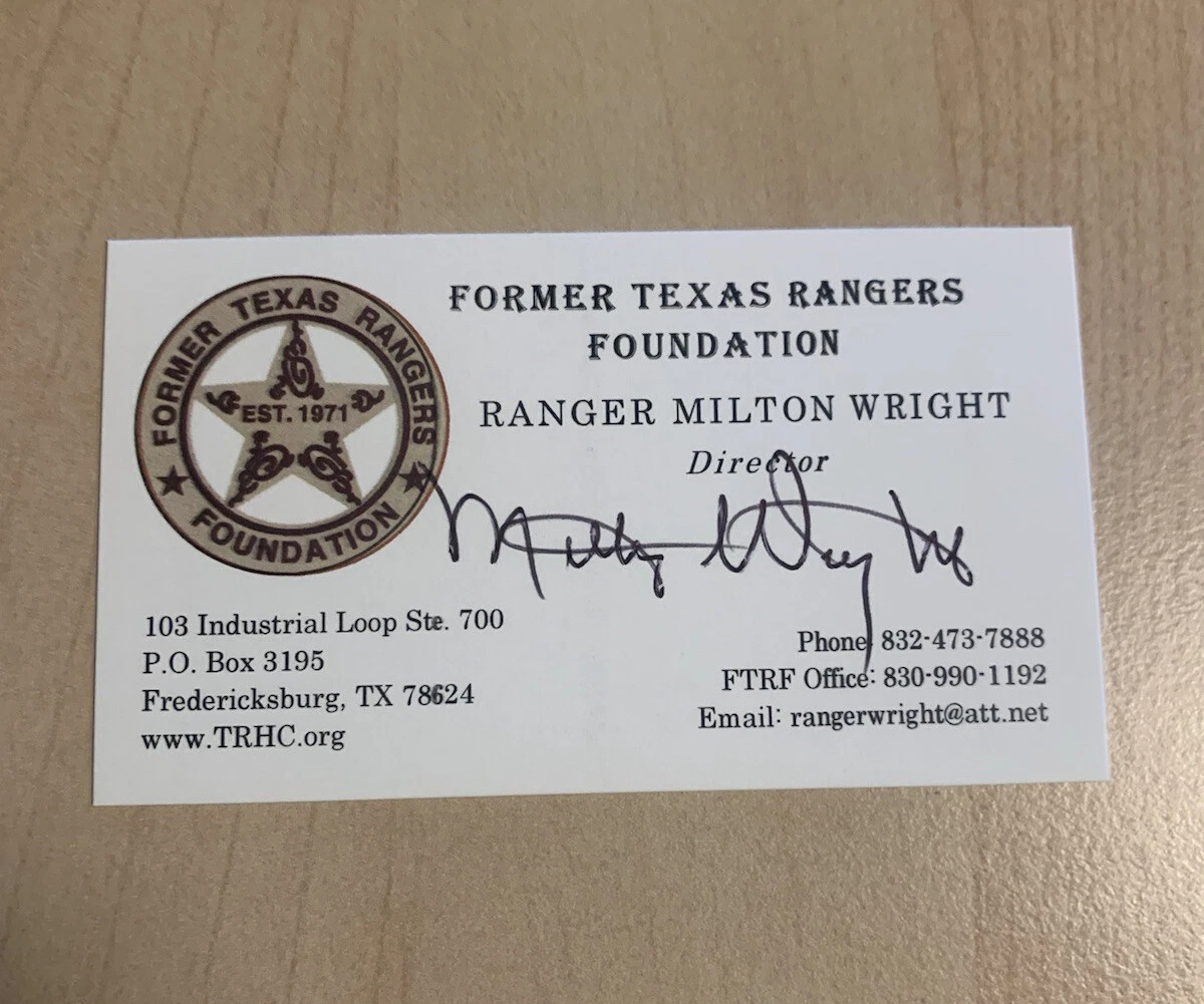 MILTON WRIGHT SIGNED BUSINESS CARD AUTOGRAPHED JFK ASSASSINATION WITNESS COA