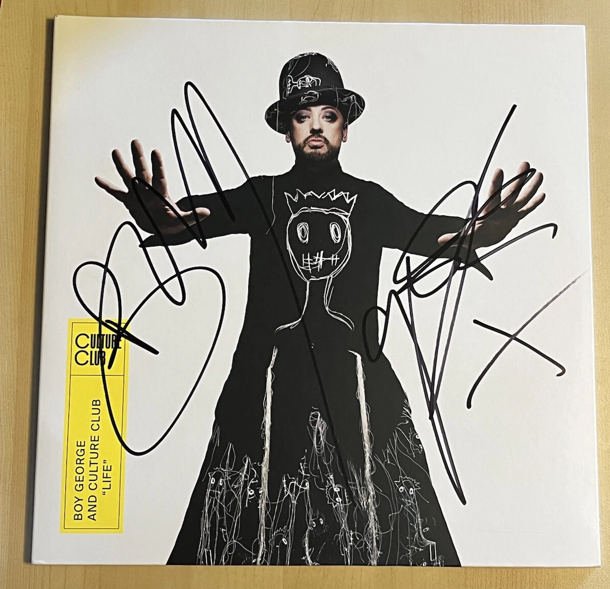 BOY GEORGE HAND SIGNED VINYL RECORD ALBUM AUTOGRAPHED CULTURE CLUB FULL AUTO COA