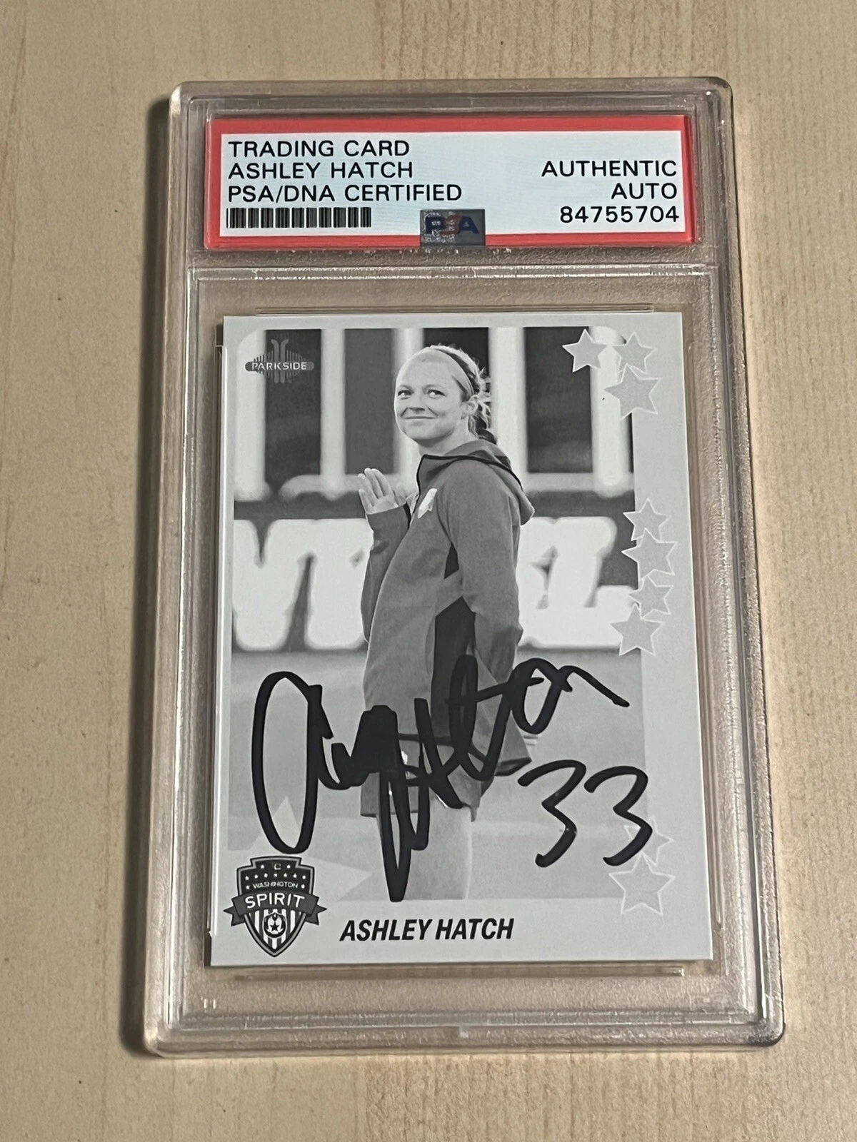 Ashley Hatch Signed 2021 Stars SP Auto Card #S49 Parkside RC NWSL USWNT PSA/DNA