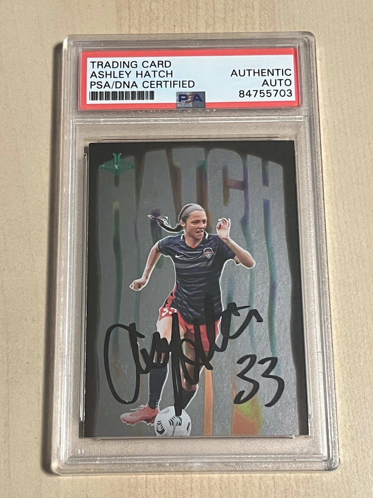 2021 Parkside NWSL Volume 2 Luminescent Ashley Hatch Signed Auto Rookie RC PSA