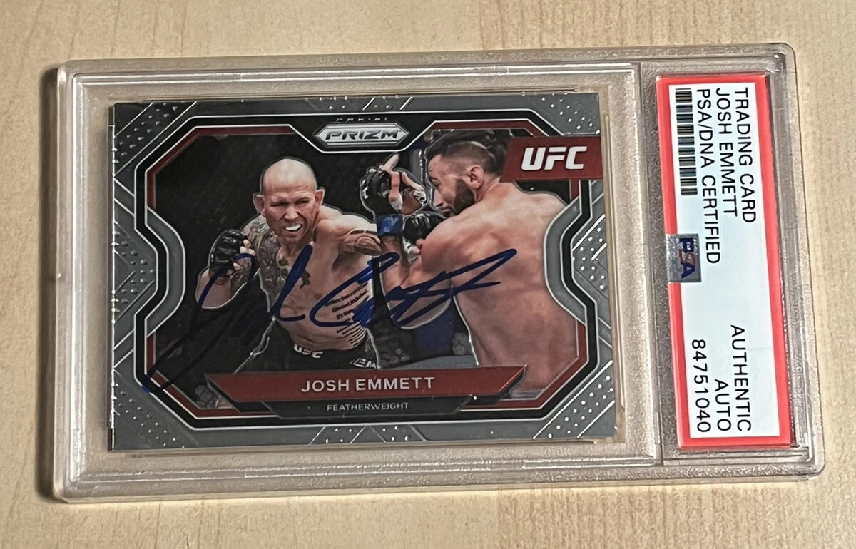 2021 Panini Prizm UFC MMA Card Josh Emmett SIGNED AUTO Mint #121 PSA/DNA