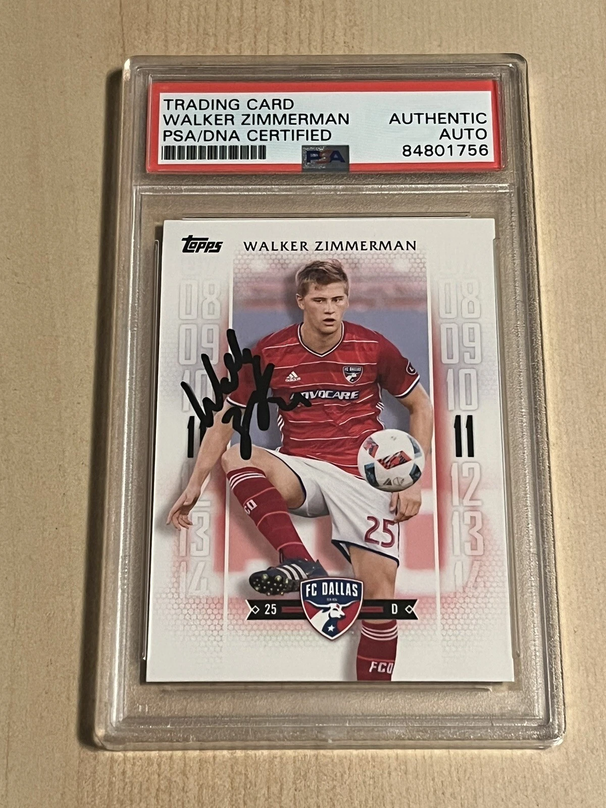 2017 Topps MLS Base Rookie #155 Walker Zimmerman Signed Auto FC Dallas PSA DNA