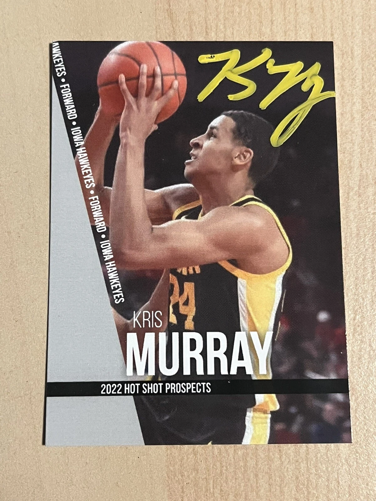 KRIS MURRAY SIGNED NBA PROSPECT ROOKIE RC CARD AUTO IOWA HAWKEYES RARE COA
