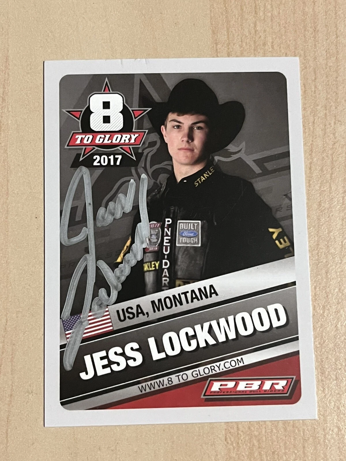 2017 8 To Glory PBR Jess Lockwood Signed Auto Promo Card ROOKIE RC