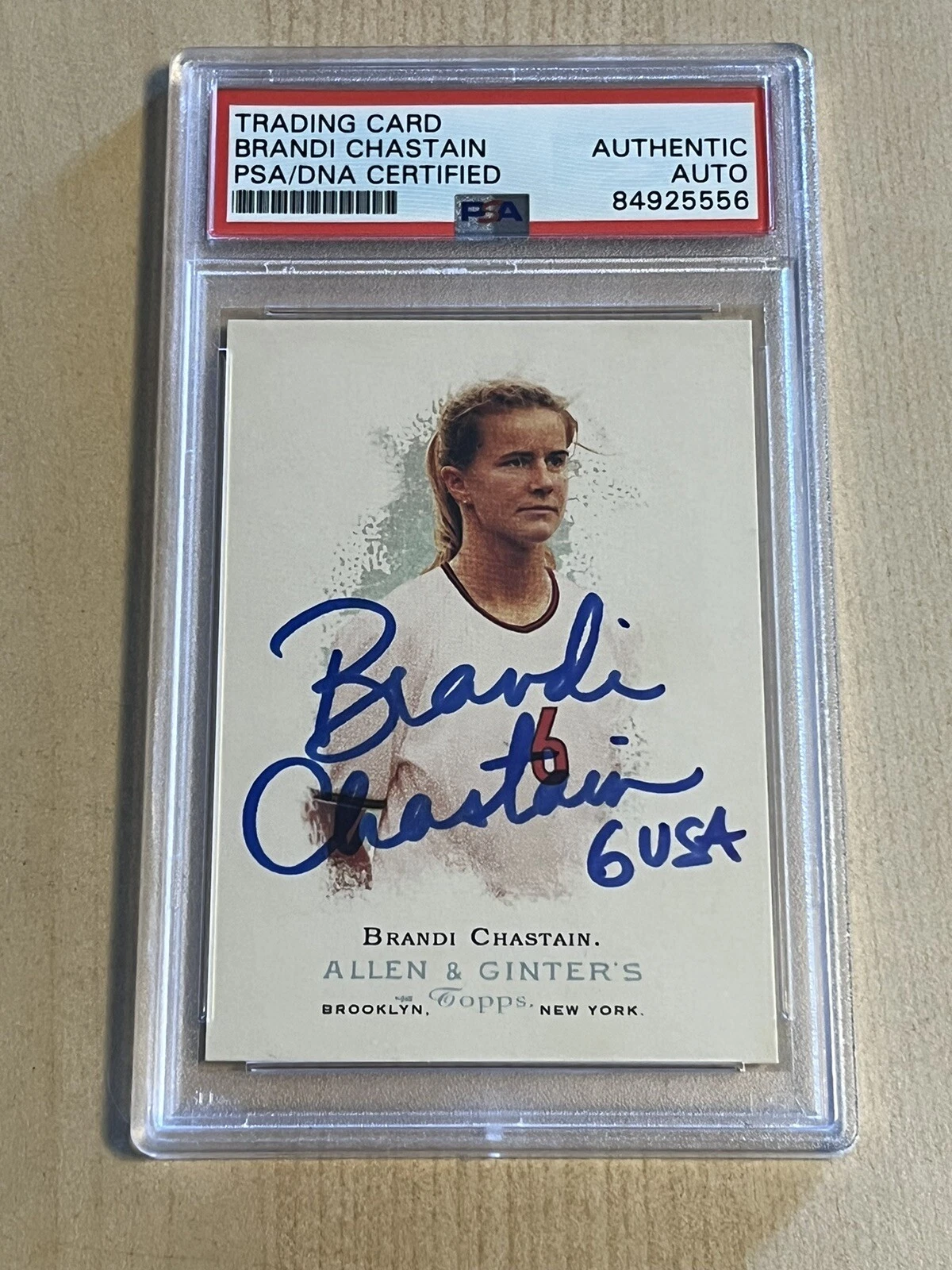 Brandi Chastain SIGNED AUTOGRAPH 2006 Topps Allen & Ginter Card USA PSA/DNA