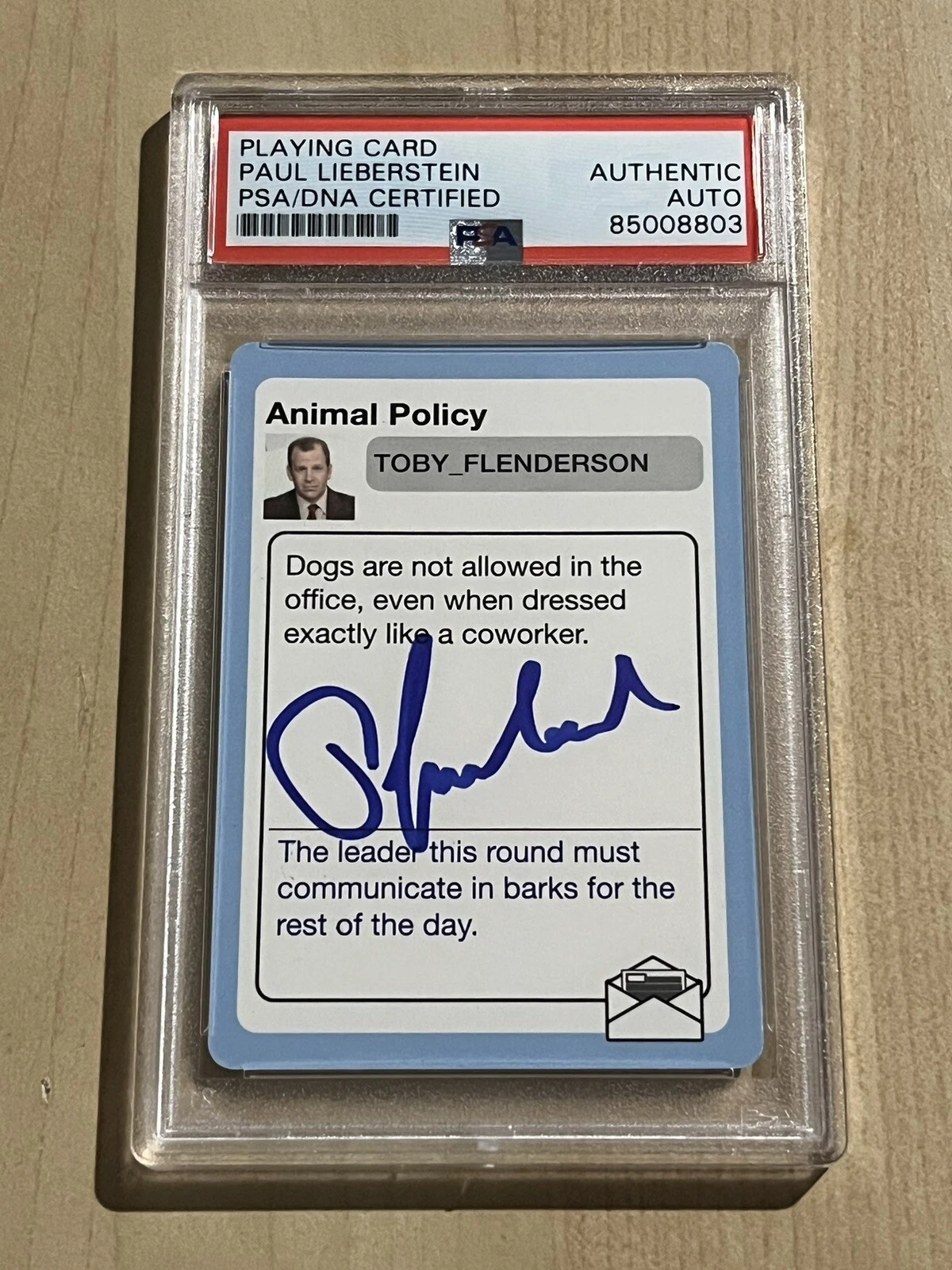 PAUL LIEBERSTEIN Signed The Office RC Rookie Card Downsizing Game Toby PSA/DNA