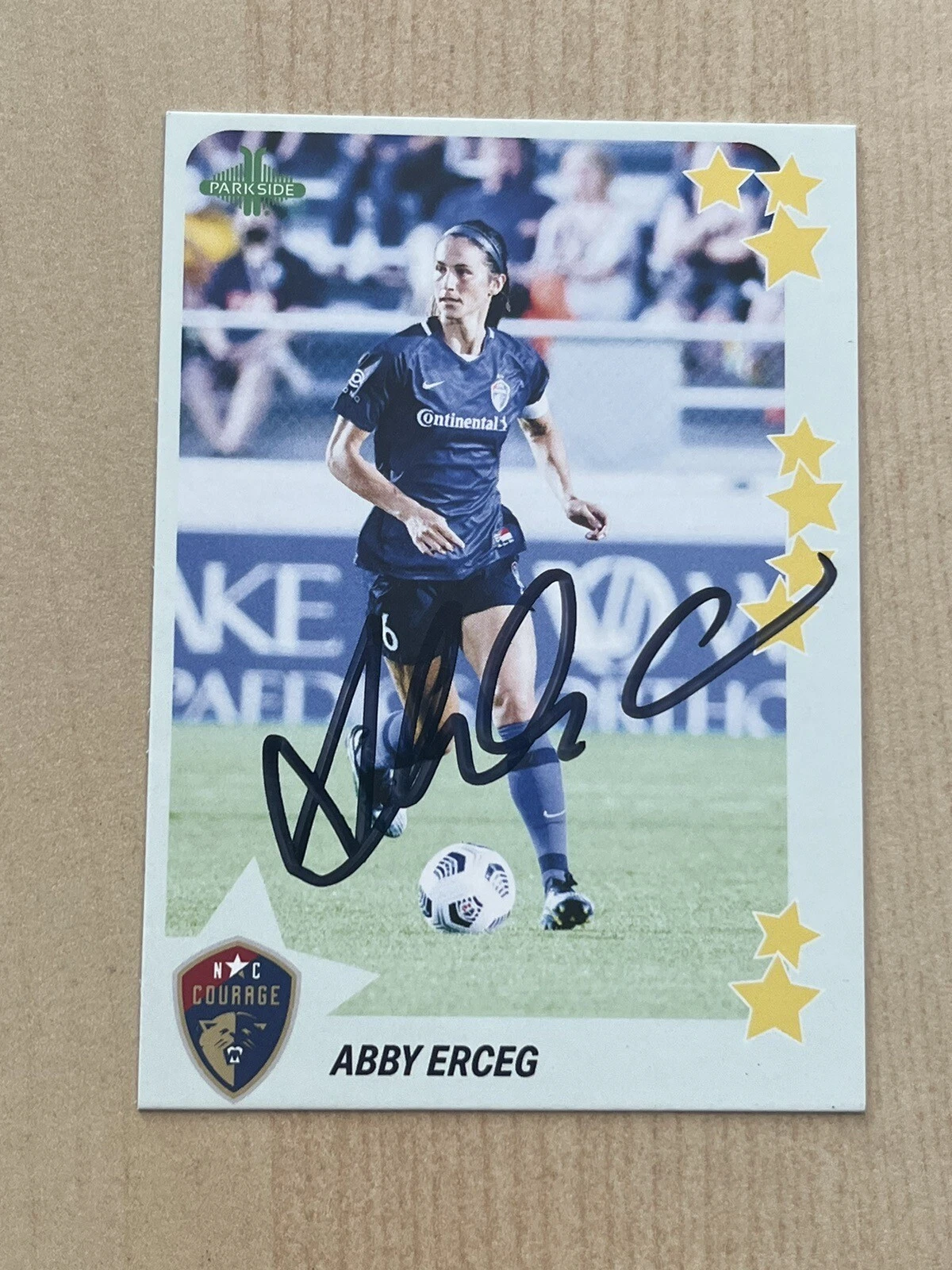 2021 Parkside NWSL ABBY ERCEG SIGNED AUTO Stars #S3 North Carolina Courage