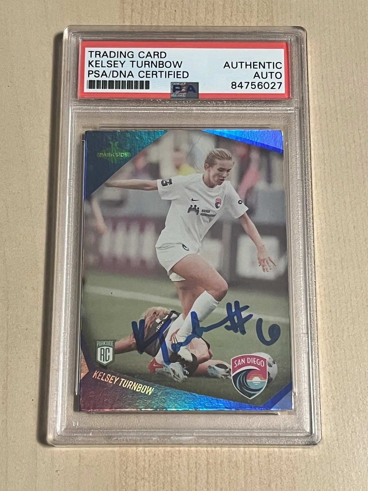 2022 Parkside NWSL FOIL Rookie RC #172 Kelsey Turnbow Signed Auto San Diego PSA