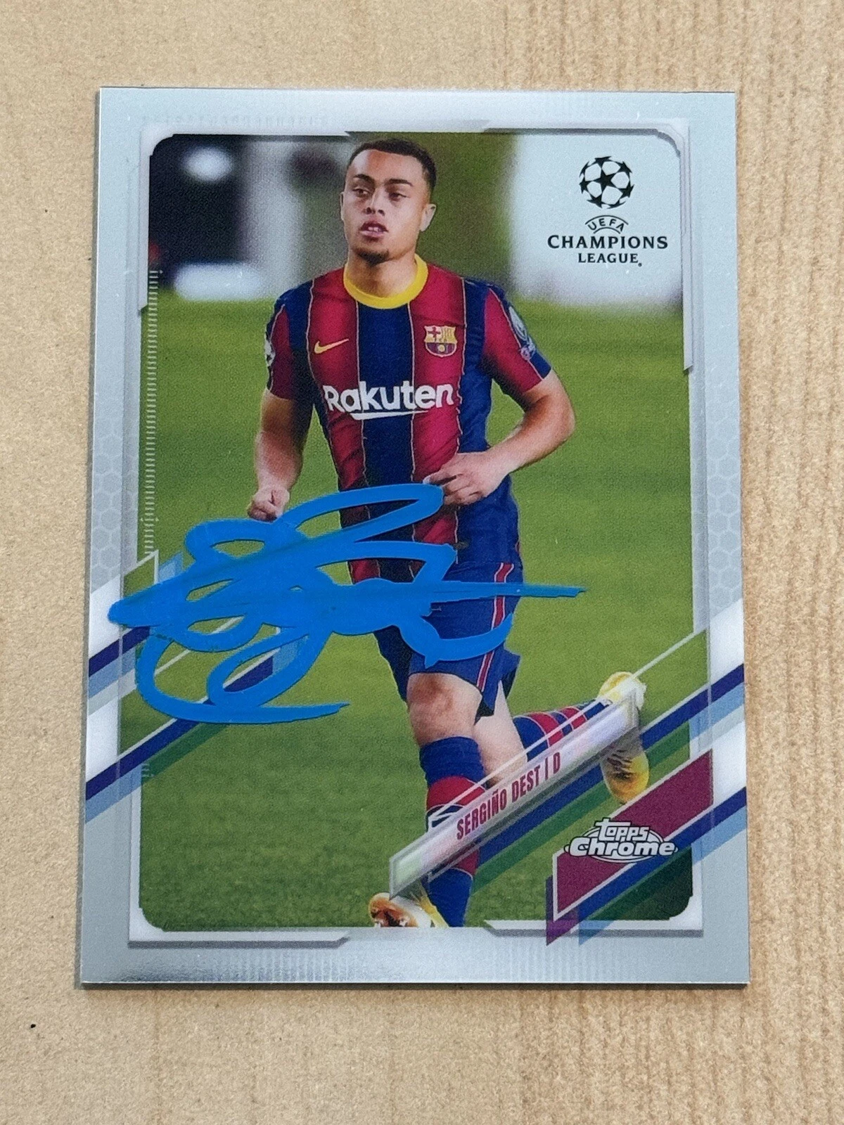 SERGINO DEST Signed Auto 2020-21 Topps Chrome UEFA Champions League Base Card #8