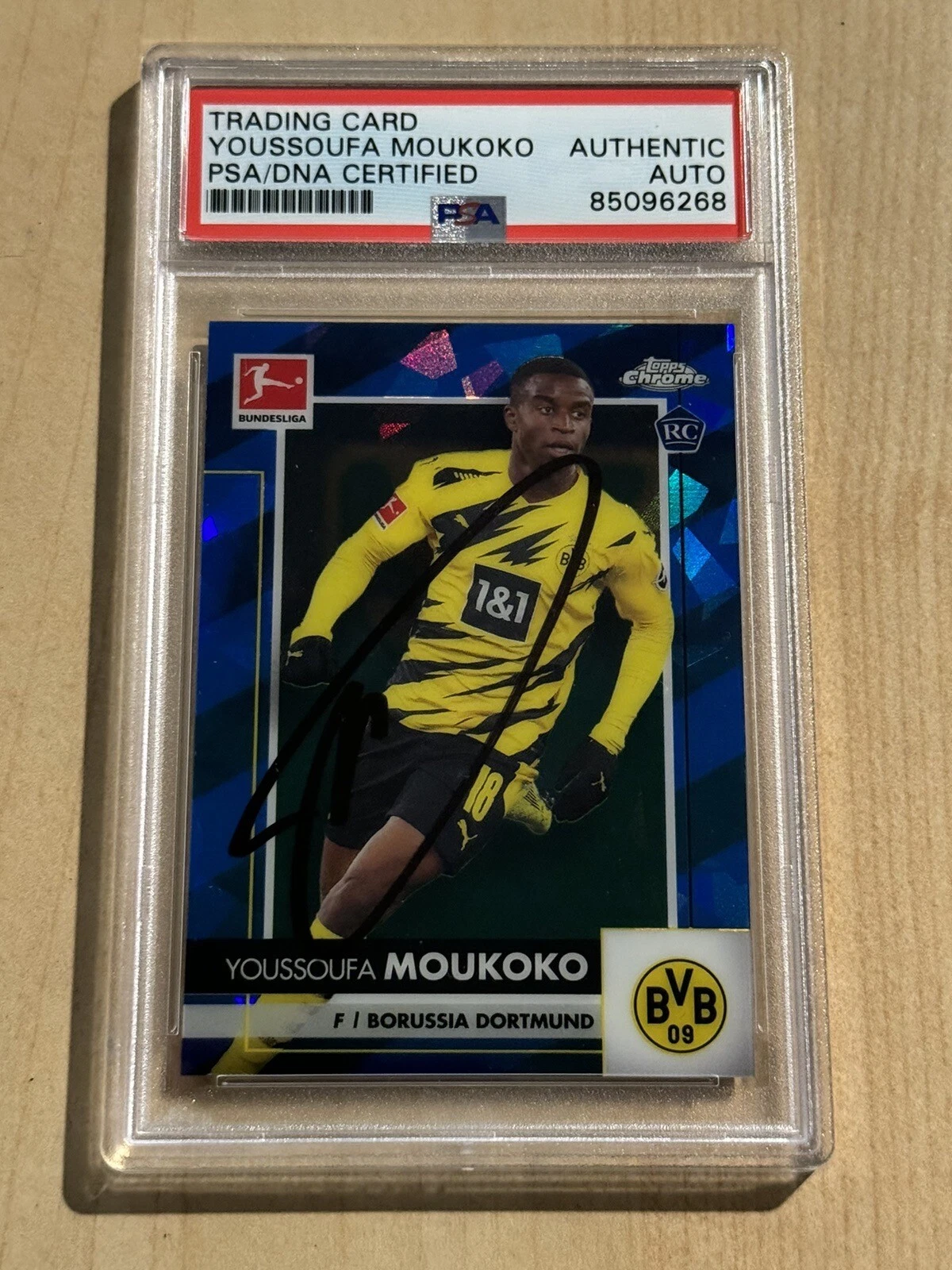 2020 Topps Chrome Sapphire #29 Youssoufa Moukoko SIGNED AUTO RC Rookie PSA