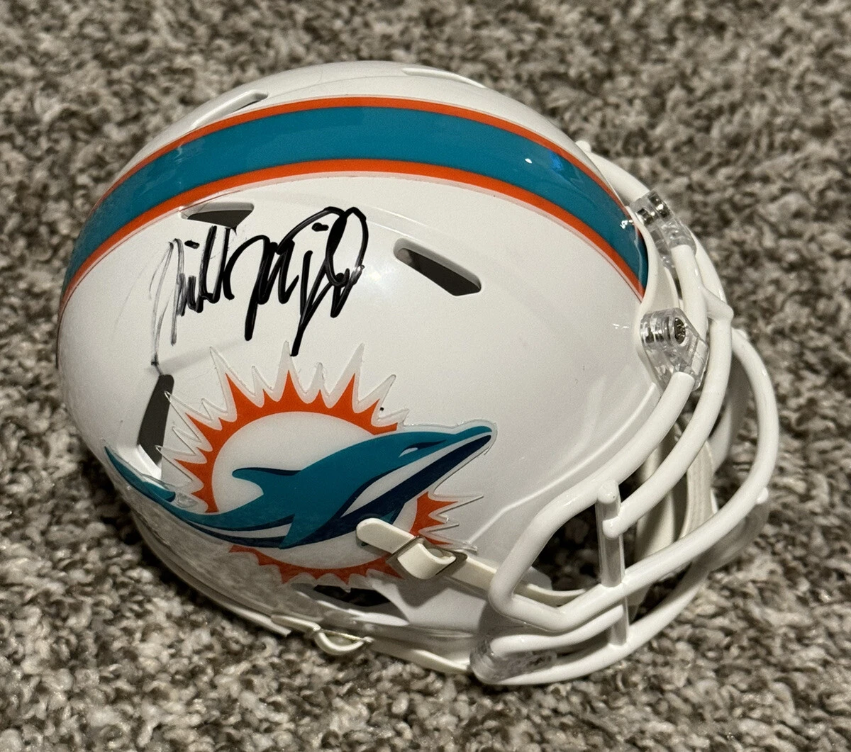 MIKE MCDANIEL HAND SIGNED MINI HELMET AUTOGRAPHED MIAMI DOLPHINS FOOTBALL COA
