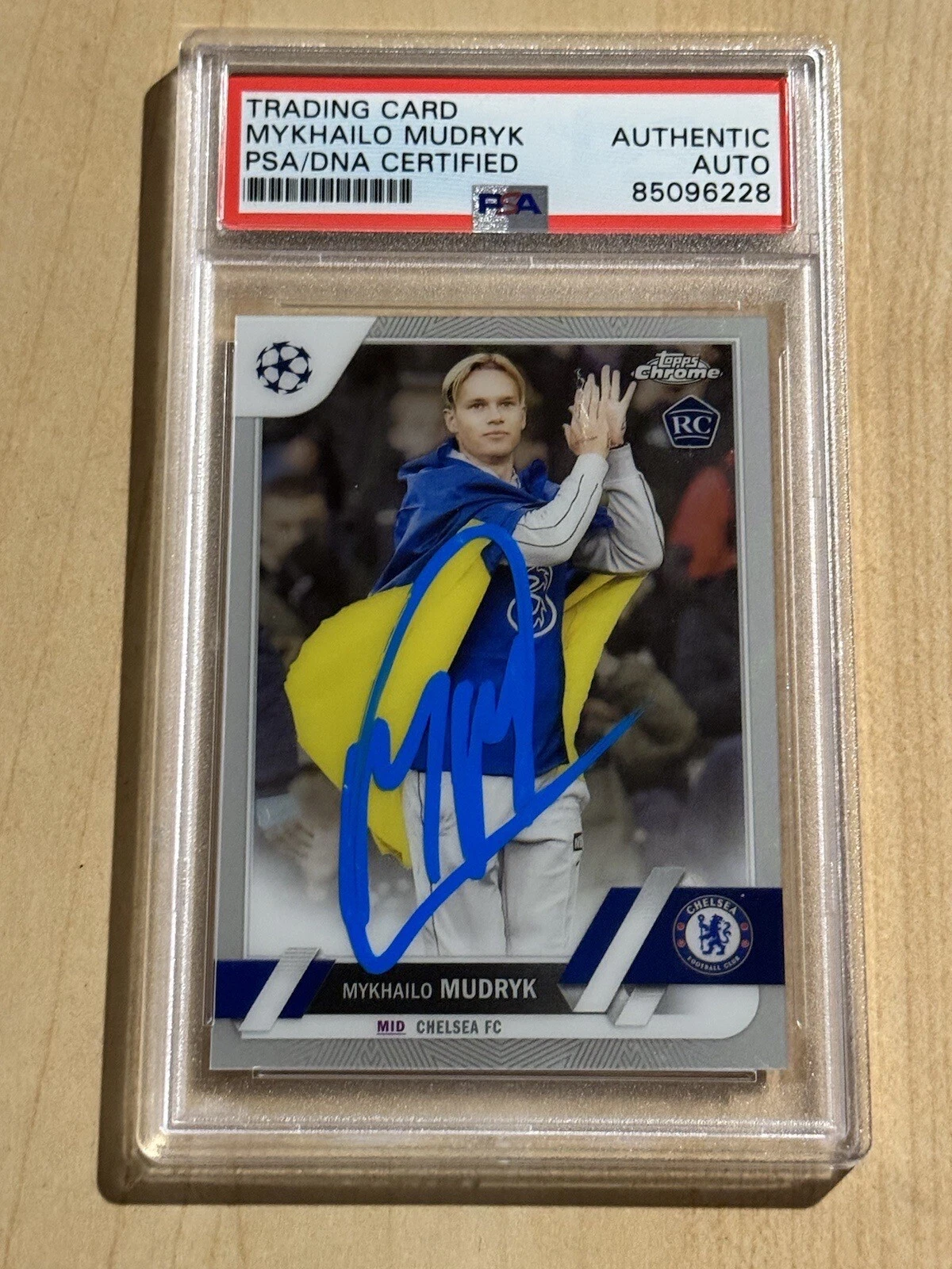 2022-23 Topps Chrome UEFA Club Competitions #52 Mykhailo Mudryk SIGNED AUTO PSA