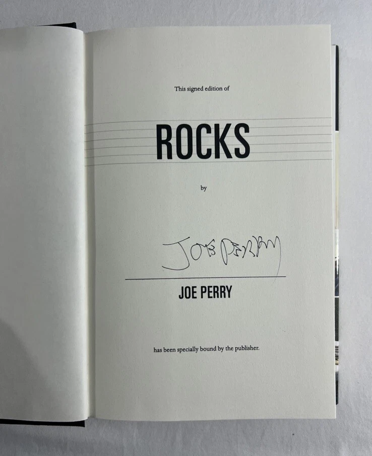 Joe Perry SIGNED Rare Rocks hardcover book Aerosmith Autographed 1st Edition New