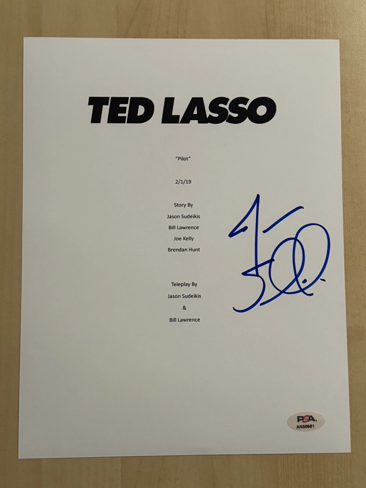 JASON SUDEIKIS SIGNED SCRIPT COVER ACTOR AUTOGRAPHED TED LASSO SHOW STAR PSA COA