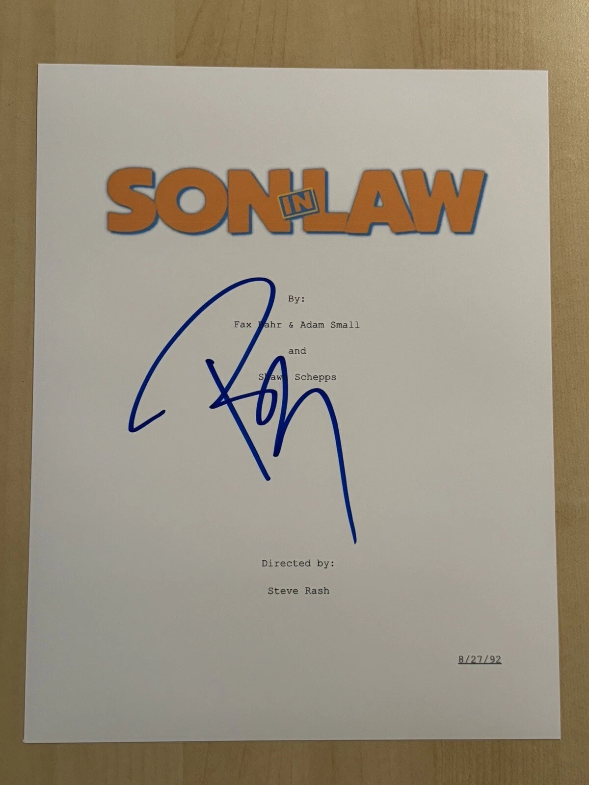 PAULY SHORE SIGNED SCRIPT COVER ACTOR AUTOGRAPHED SON IN LAW MOVIE STAR COA