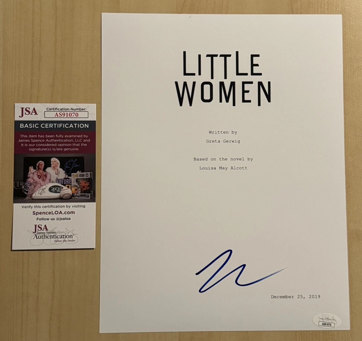 SAOIRSE RONAN SIGNED SCRIPT COVER ACTRESS AUTOGRAPHED LITTLE WOMEN STAR JSA COA