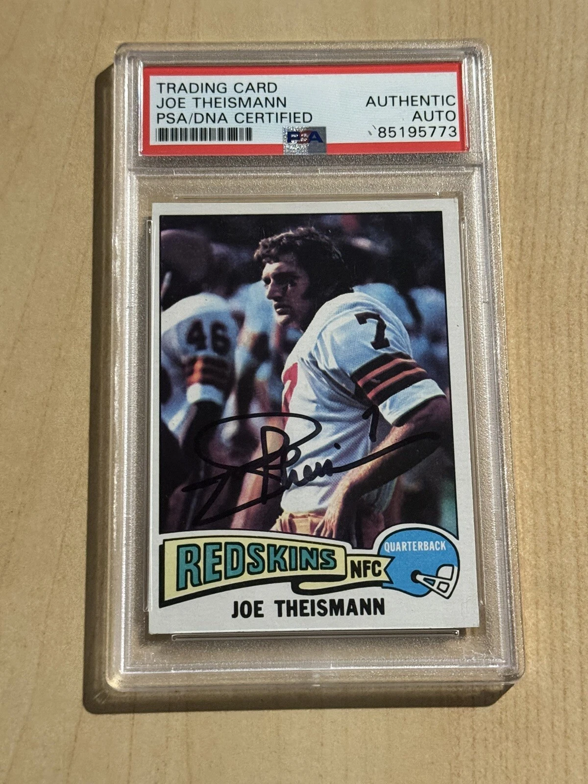 1975 Topps Joe Theismann RC Rookie PSA Auto Signed Autographed Card #416 HOF