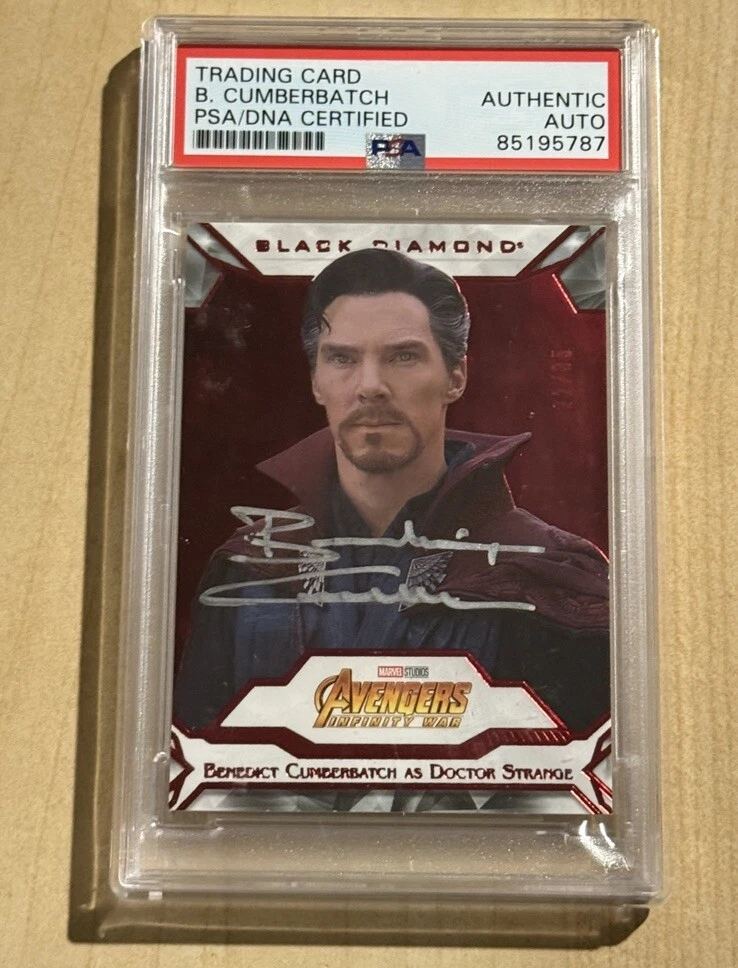 2021 UD Marvel Black Diamond Red SP /35 Benedict Cumberbatch SIGNED AUTO #78 PSA