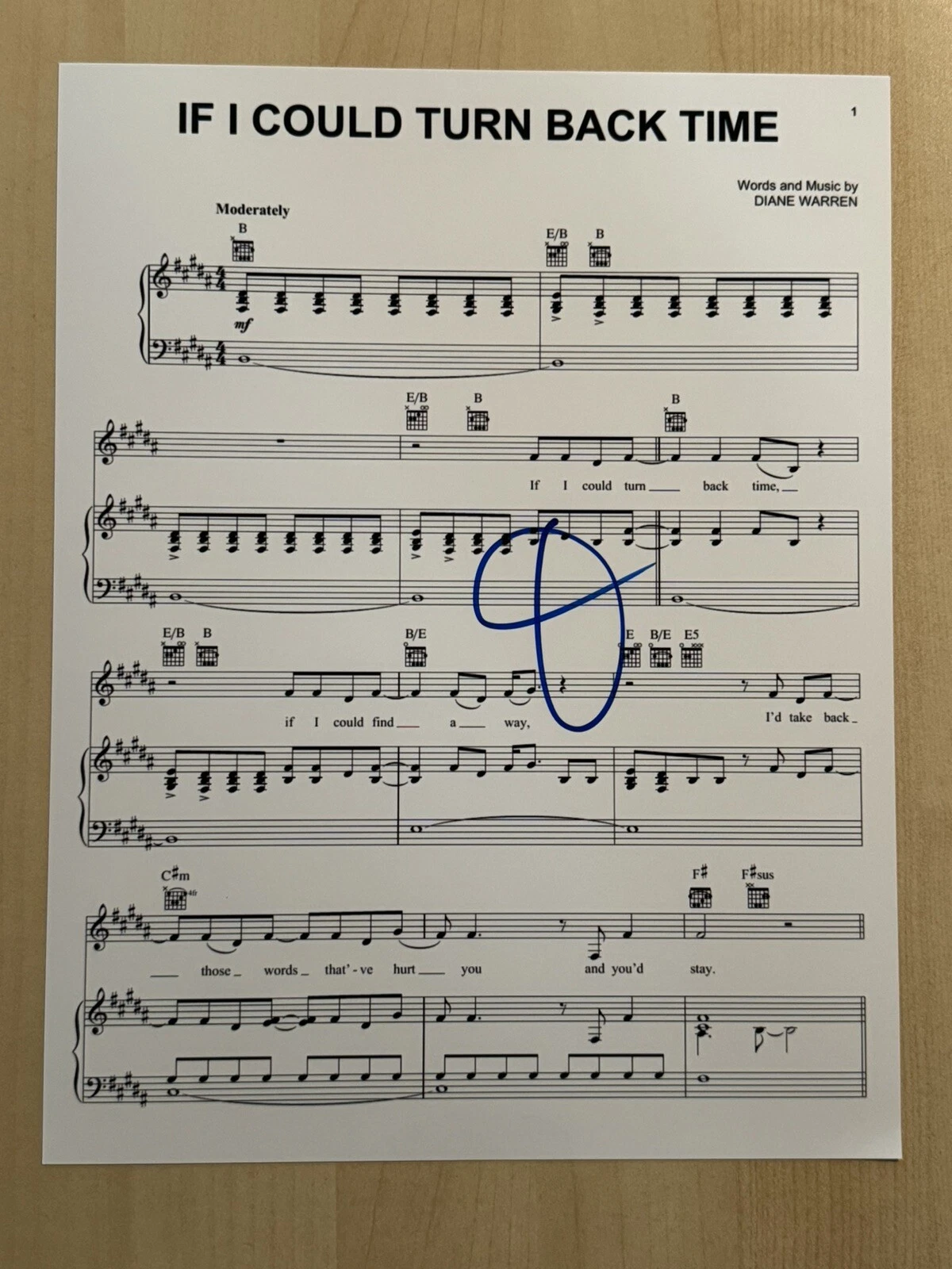 DIANE WARREN SIGNED LYRIC MUSIC SHEET AUTOGRAPHED LEGENDARY SONGWRITER RARE COA