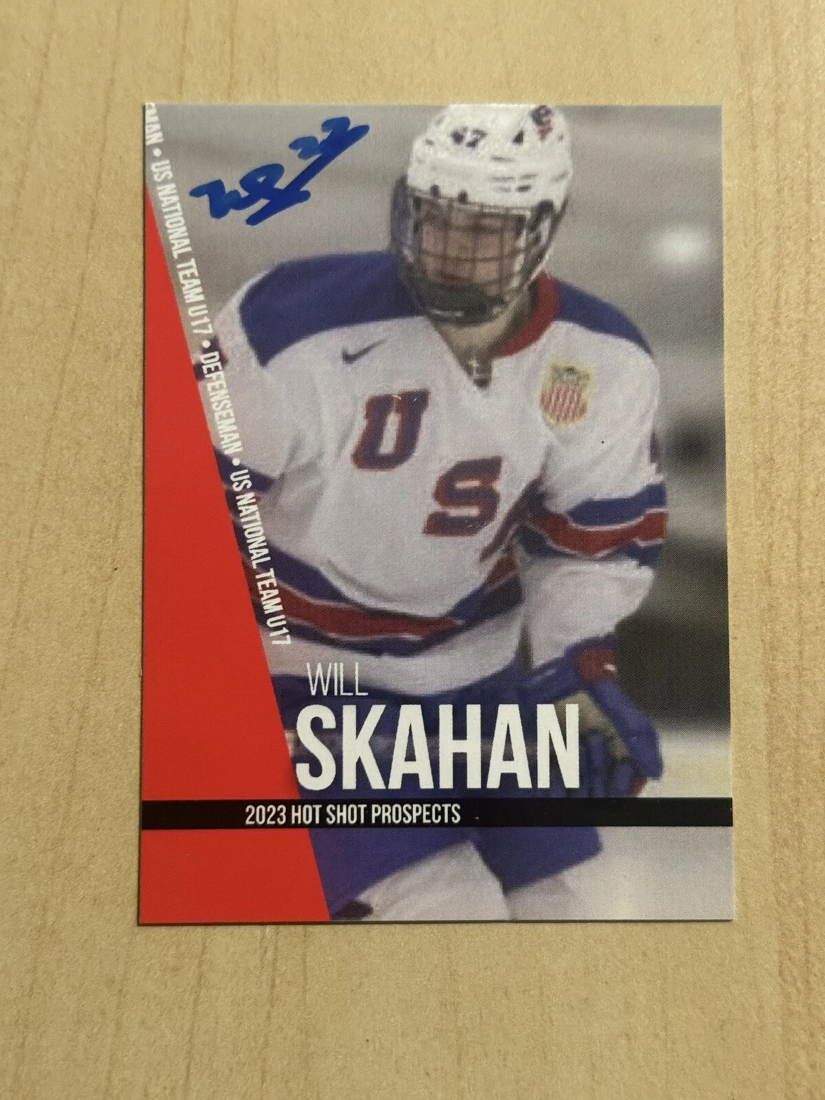 WILL SKAHAN SIGNED HOCKEY NHL PROSPECT ROOKIE RC CARD AUTO 1st ROUND PICK COA