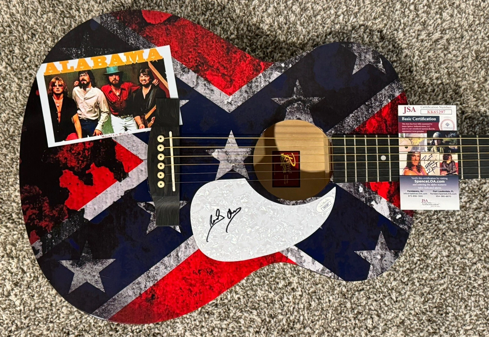 RANDY OWEN SIGNED CUSTOM GUITAR ALABAMA BAND LEAD SINGER AUTOGRAPHED JSA COA