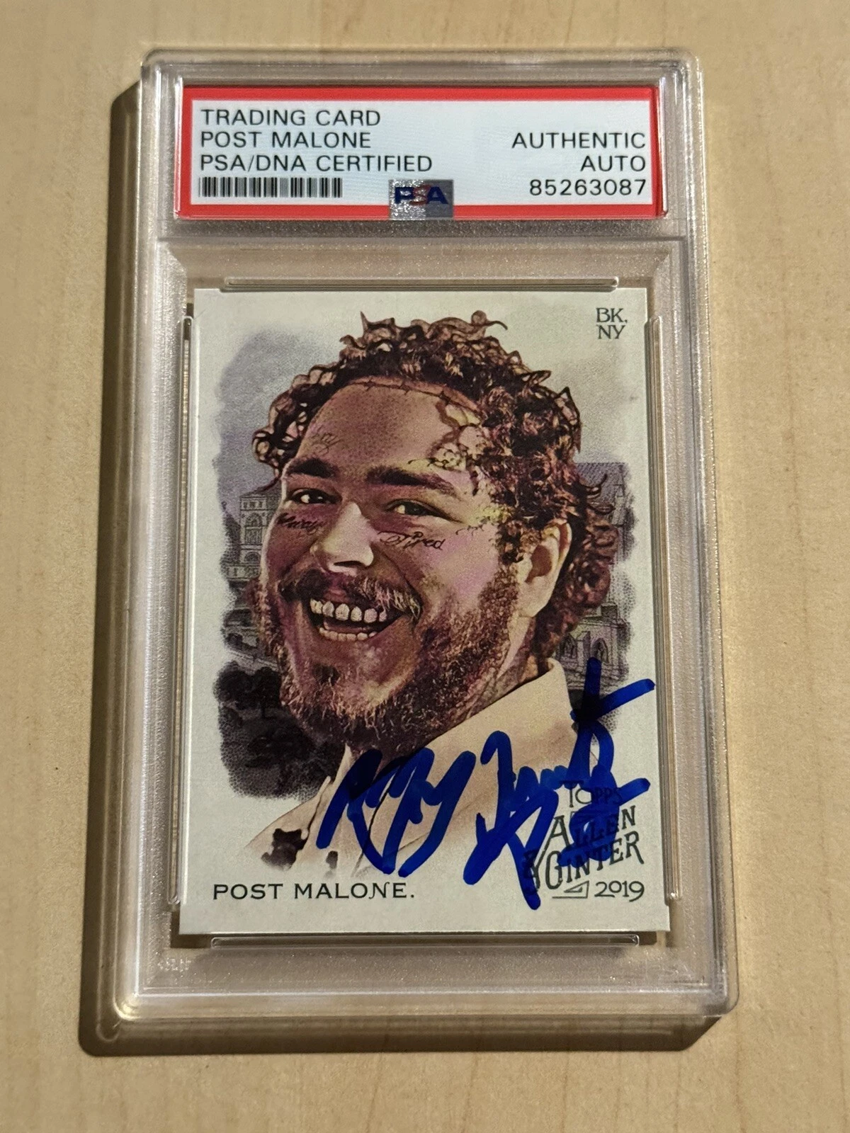 POST MALONE SIGNED AUTO 2019 TOPPS ALLEN & GINTER PSA/DNA #176 RARE FULL AUTO
