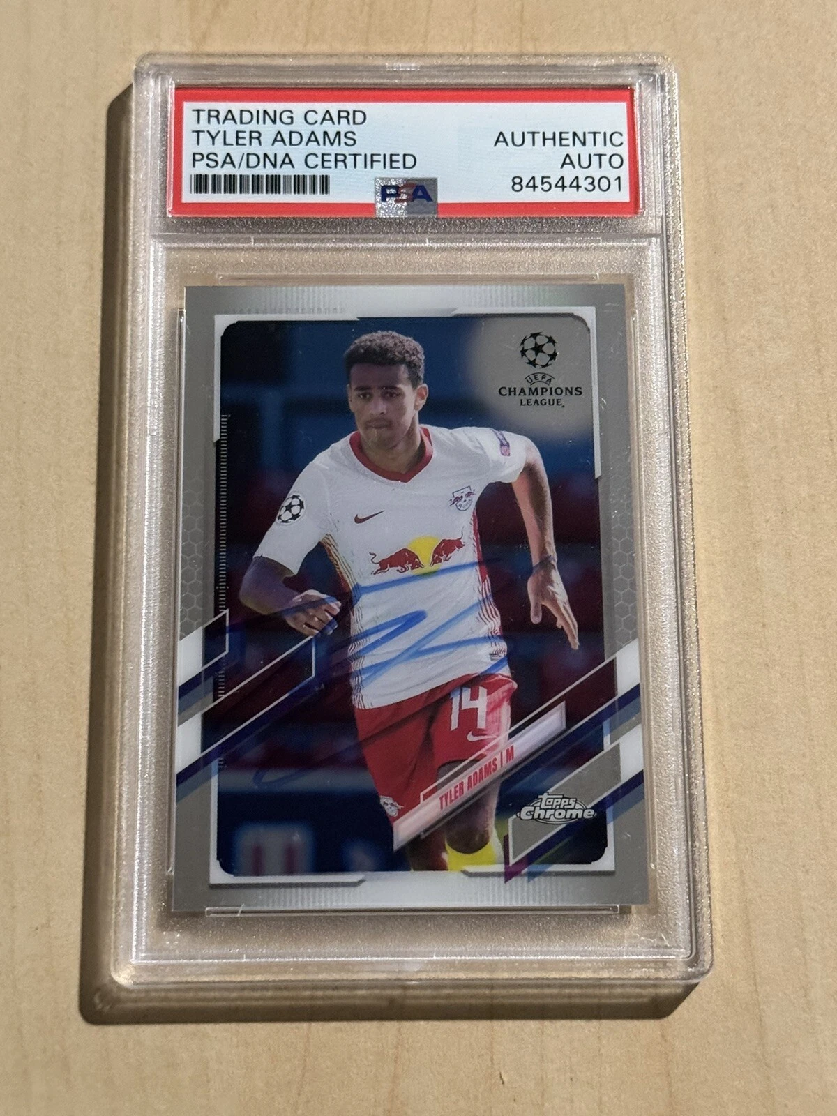 2020-21 Topps Chrome UEFA Champions League Tyler Adams USMNT Signed Auto PSA