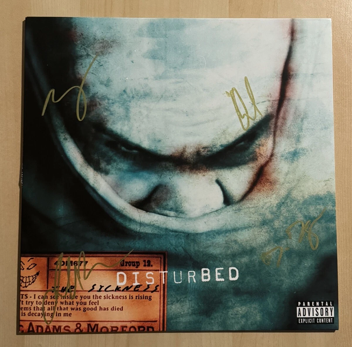 DISTURBED BAND SIGNED ALBUM VINYL RECORD FULL BAND AUTOGRAPHED DAVID DRAIMAN COA