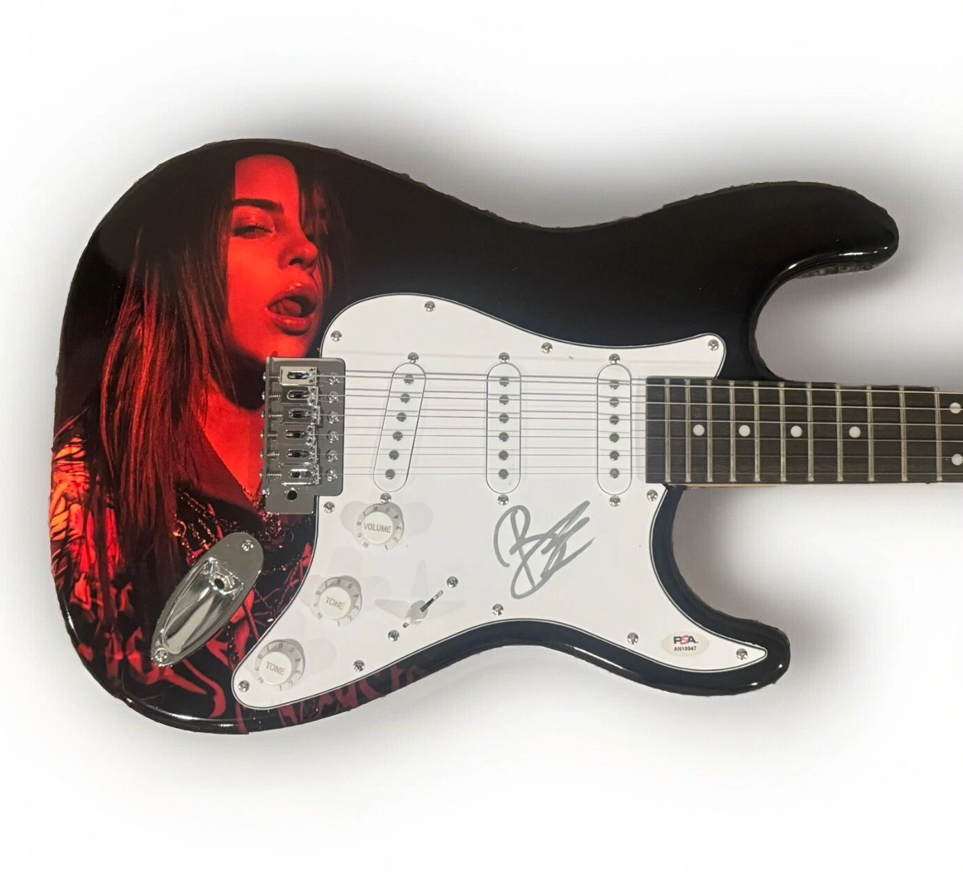 BILLIE EILISH SIGNED CUSTOM GUITAR SEXY POP MUSIC STAR AUTOGRAPHED PSA COA