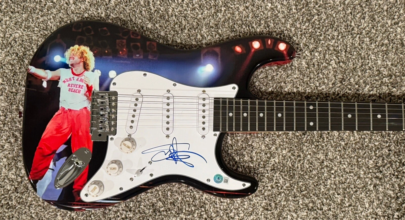 SAMMY HAGAR HAND SIGNED CUSTOM GUITAR VAN HALEN LEGEND AUTOGRAPHED BAS COA