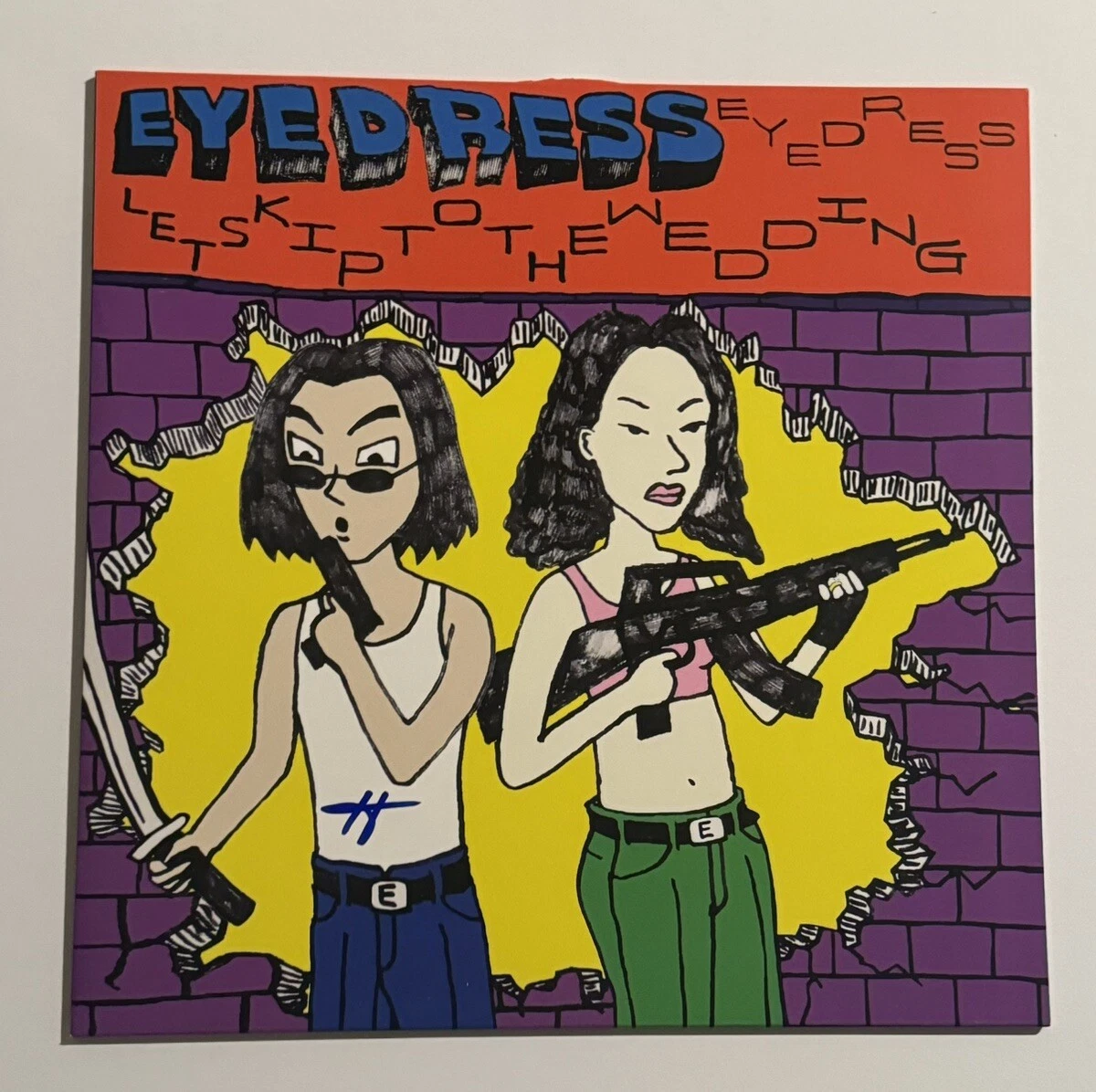 EYEDRESS HAND SIGNED LETS SKIP TO THE WEDDING LP VINYL RECORD ALBUM RARE COA