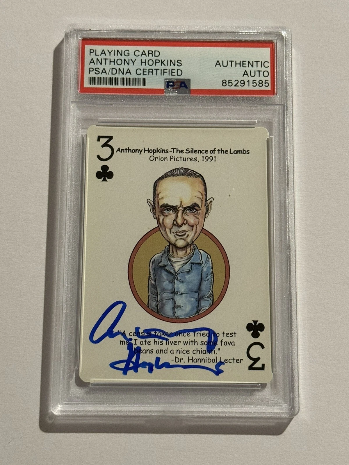 Anthony Hopkins SIGNED AUTO Actor Silence of the Lambs Playing Card Rare PSA