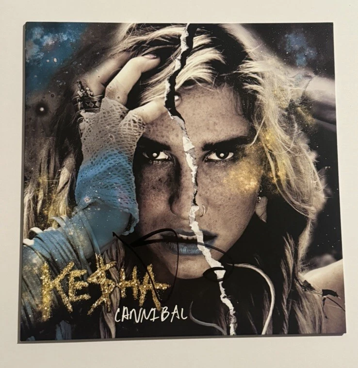 KESHA HAND SIGNED CANNIBAL LP VINYL RECORD ALBUM SEXY SINGER RARE COA