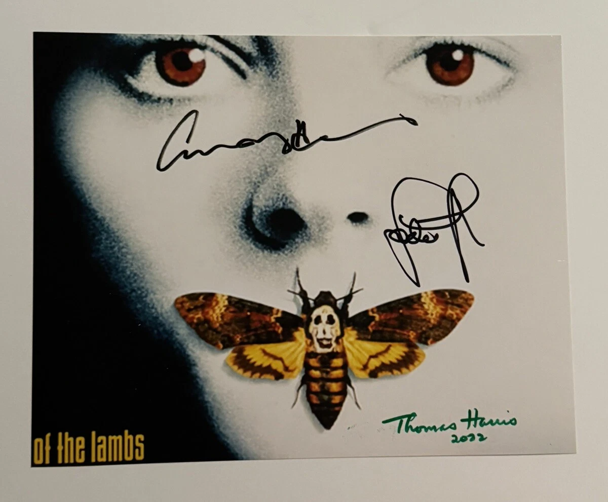 ANTHONY HOPKINS JODIE FOSTER THOMAS HARRIS SIGNED 8x10 PHOTO SILENCE SWAU COA
