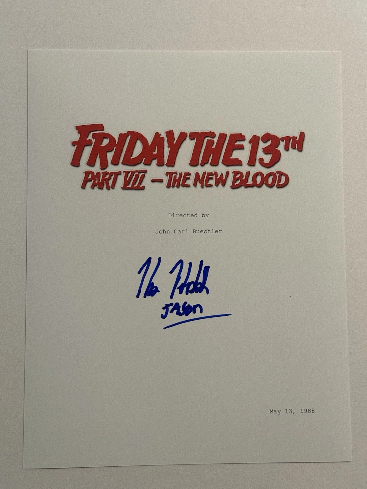 KANE HODDER SIGNED SCRIPT COVER ACTOR AUTOGRAPHED FRIDAY THE 13th MOVIE RARE COA
