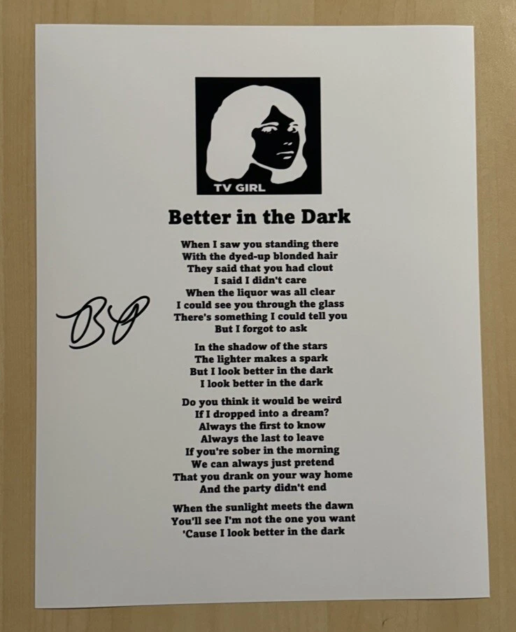 BRAD PETERING SIGNED LYRIC SHEET AUTOGRAPHED TV GIRL BAND LEAD SINGER COA