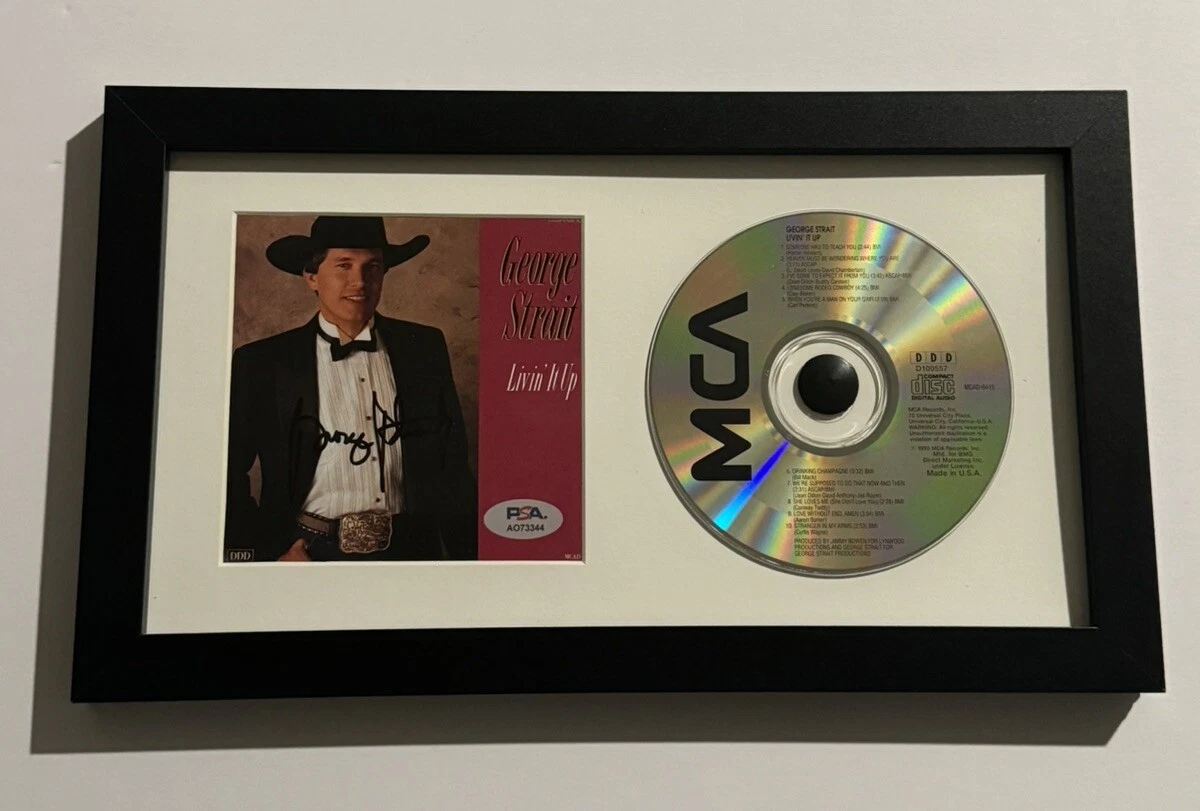 GEORGE STRAIT HAND SIGNED CD FRAMED COUNTRY MUSIC LEGEND VERY RARE PSA COA