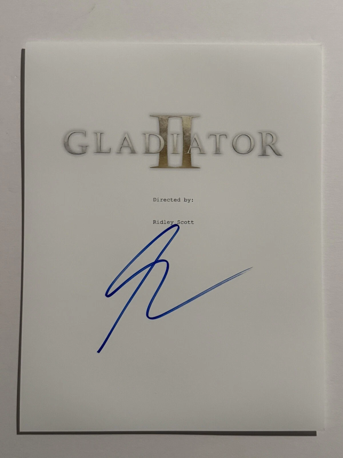 FRED HECHINGER SIGNED SCRIPT COVER ACTOR AUTOGRAPHED GLADIATOR 2 MOVIE RARE COA