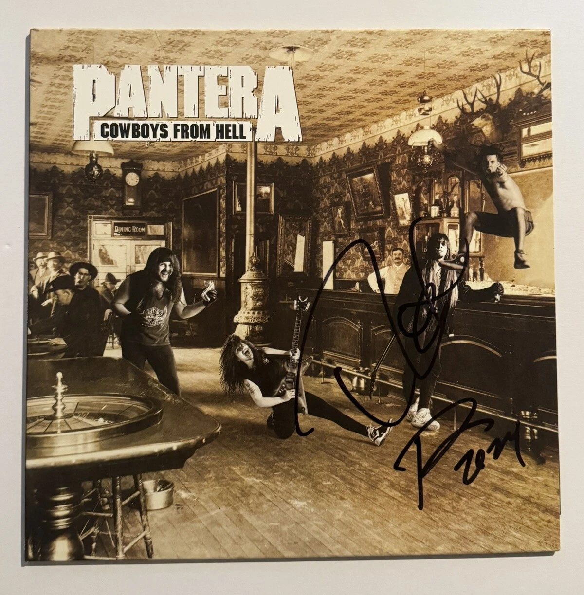 PANTERA BAND SIGNED VINYL ALBUM RECORD AUTOGRAPHED PHIL ANSELMO & REX BROWN COA