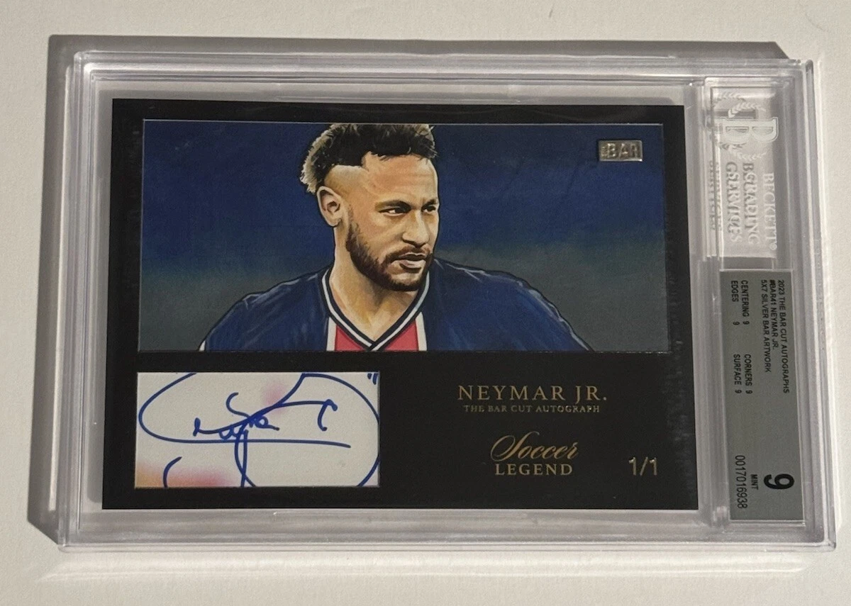 2023 The Bar NEYMAR Jr 5x7 Silver Bar Cut Autograph 1/1 Auto BGS 9 Art Card Rare