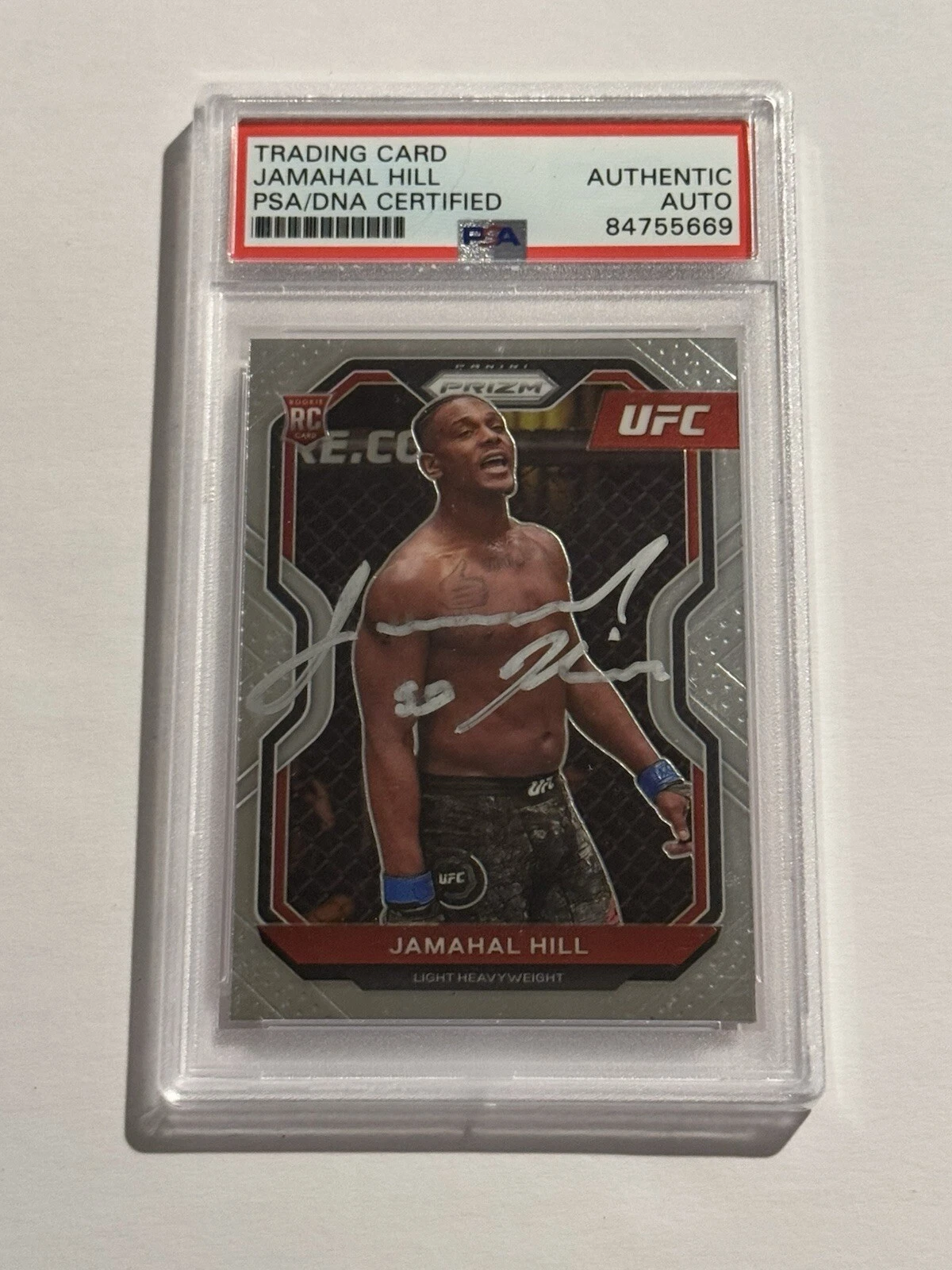 2021 Prizm UFC Jamahal Hill Prizm Rookie Card RC #42 Auto Signed PSA/DNA