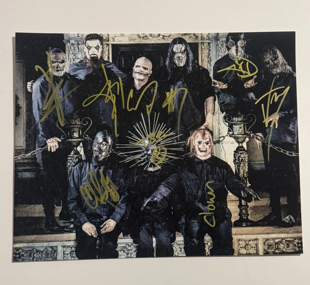 SLIPKNOT FULL BAND SIGNED 11x14 PHOTO AUTOGRAPHED COREY TAYLOR CRAIG JONES COA