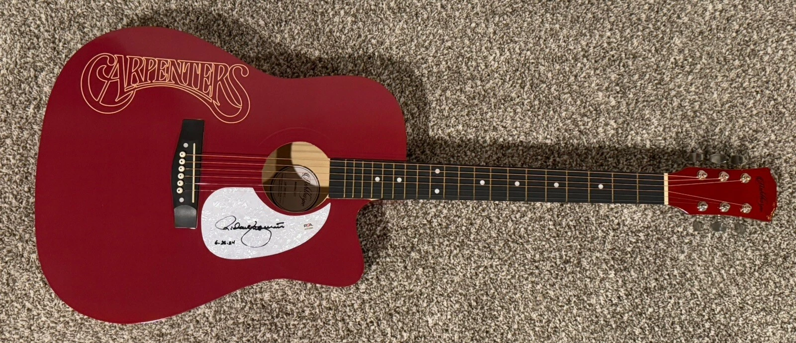 RICHARD CARPENTER HAND SIGNED CUSTOM GUITAR THE CARPENTERS AUTOGRAPHED PSA COA
