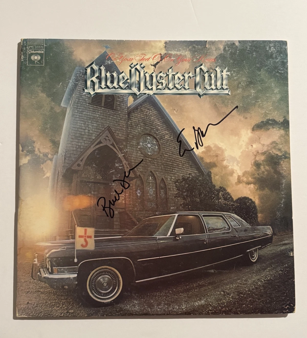 ERIC BLOOM & BUCK DHARMA SIGNED VINYL RECORD AUTOGRAPHED BLUE OYSTER CULT COA