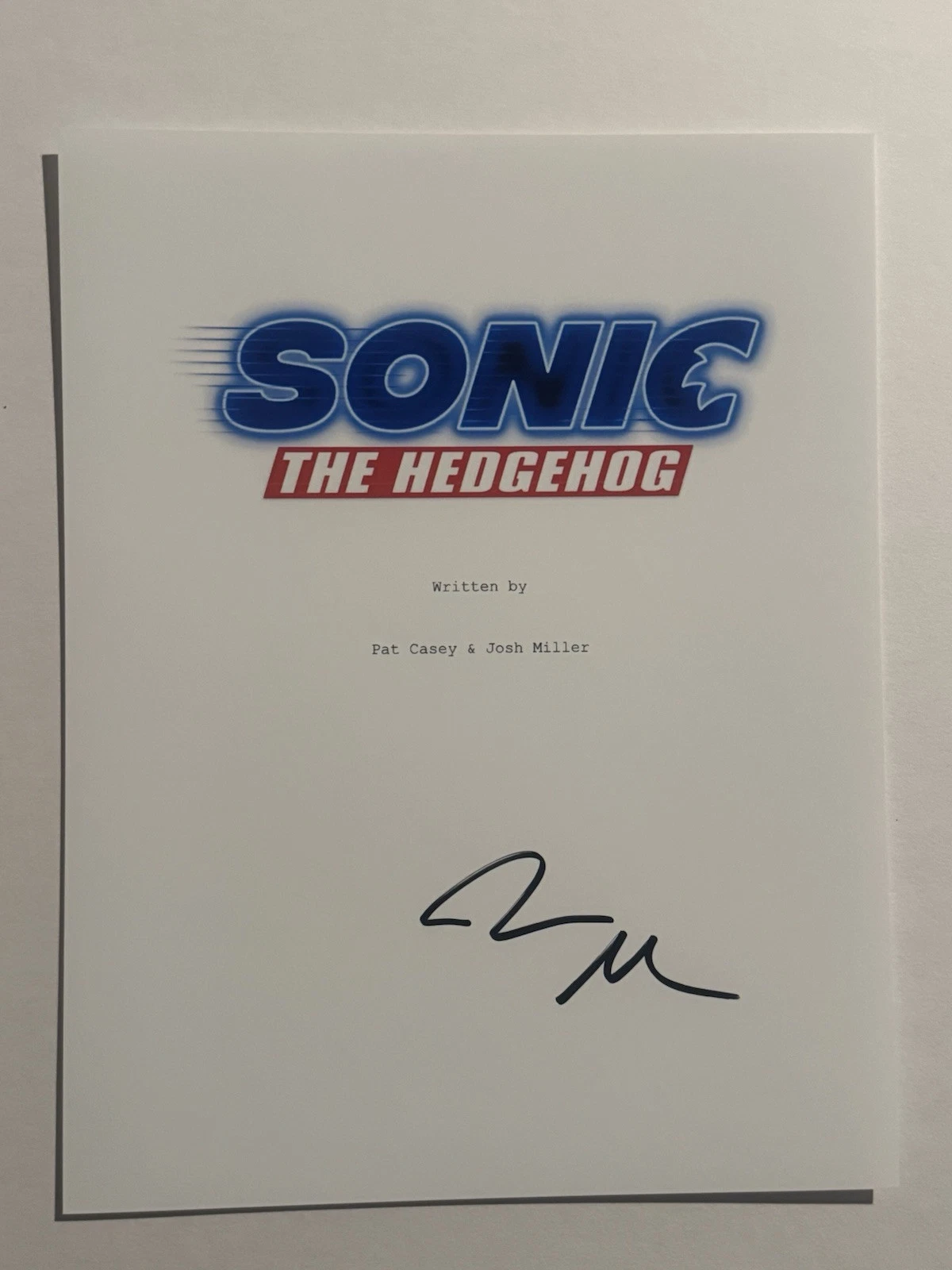 JAMES MARSDEN SIGNED SCRIPT COVER ACTOR AUTOGRAPHED SONIC THE HEDGEHOG RARE COA
