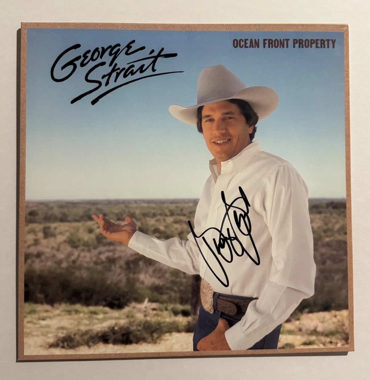 GEORGE STRAIT SIGNED LP VINYL RECORD ALBUM COUNTRY SINGER LEGEND KING BAS COA