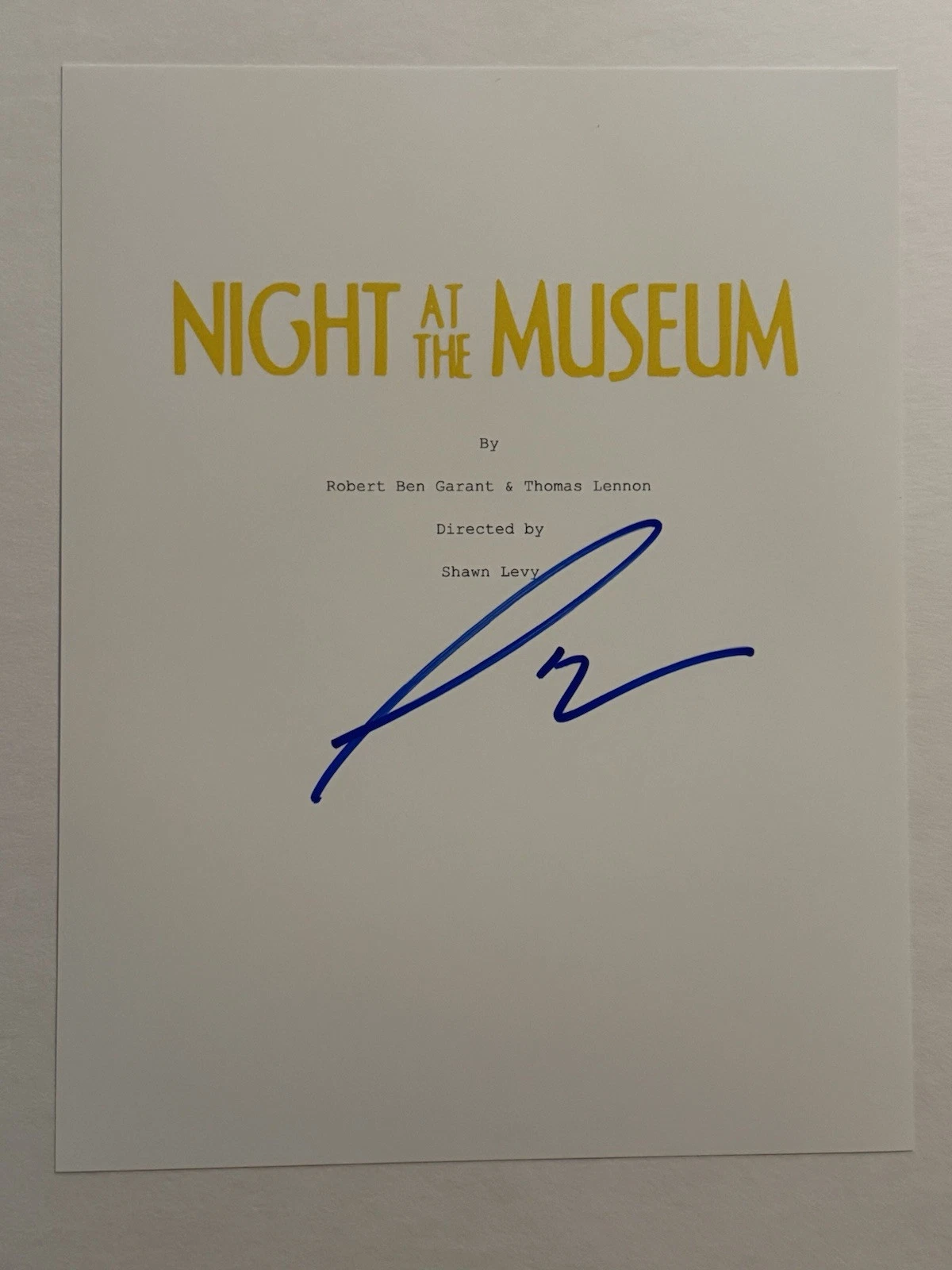 SHAWN LEVY SIGNED SCRIPT COVER AUTOGRAPHED NIGHT AT THE MUSEUM DIRECTOR COA